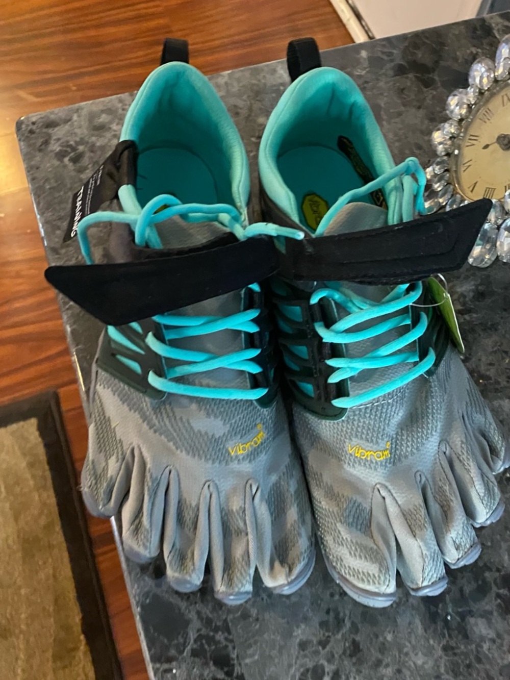 Vibram Women's Gray and Teal FiveFingers Lace-Up Toe Shoes